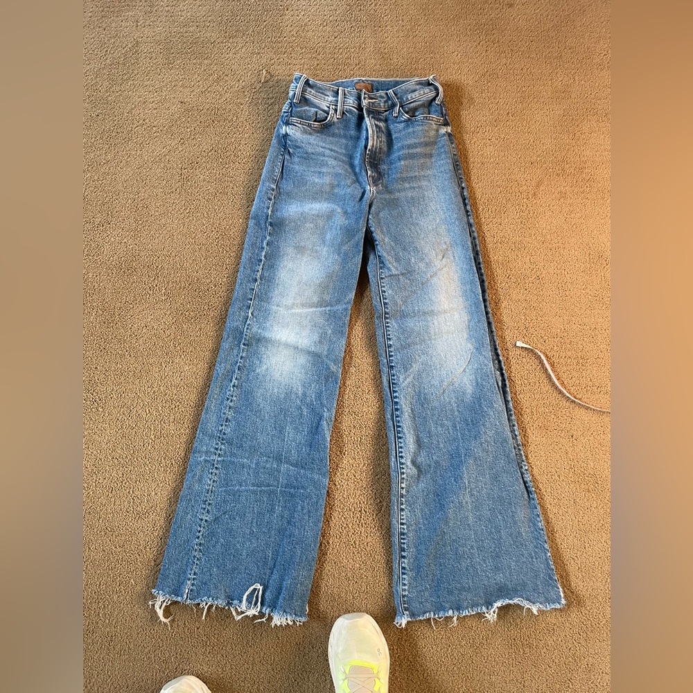 MOTHER Light Blue Wide Leg Jeans